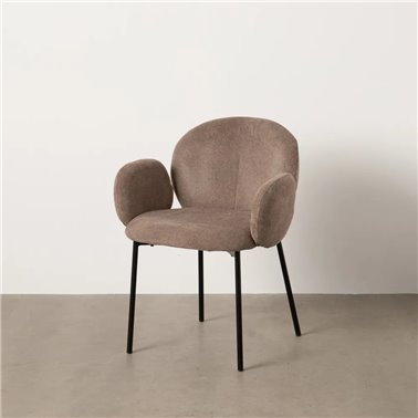 SILLA TAUPE TEJIDO-METAL 66 X 60 X 79 CM