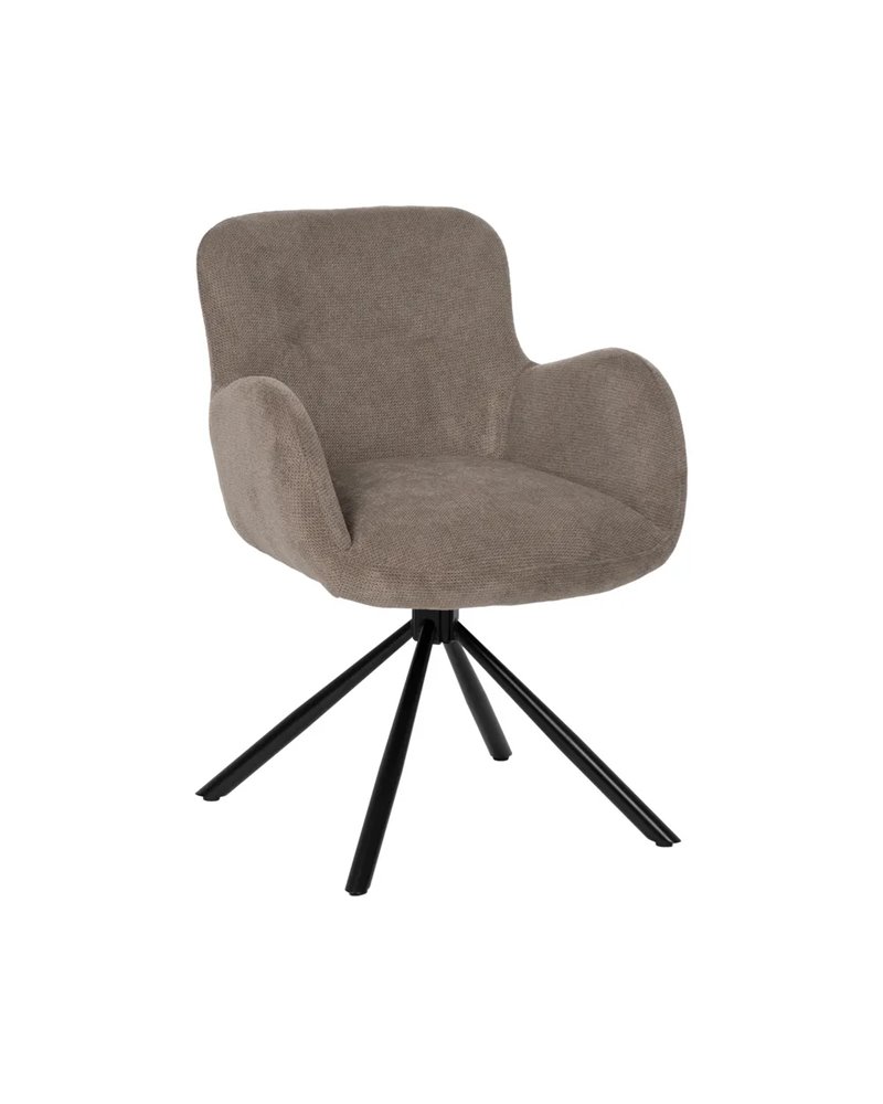 SILLA TAUPE GIRATORIO TEJIDO-METAL 62 X 65 X 82 CM