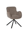SILLA TAUPE GIRATORIO TEJIDO-METAL 62 X 65 X 82 CM