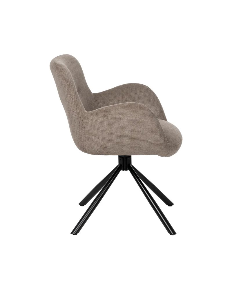 SILLA TAUPE GIRATORIO TEJIDO-METAL 62 X 65 X 82 CM