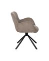SILLA TAUPE GIRATORIO TEJIDO-METAL 62 X 65 X 82 CM