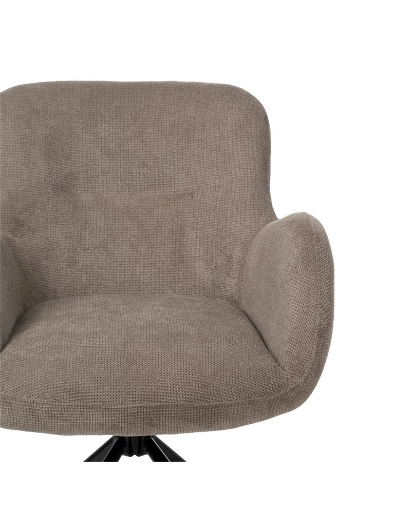 SILLA TAUPE GIRATORIO TEJIDO-METAL 62 X 65 X 82 CM