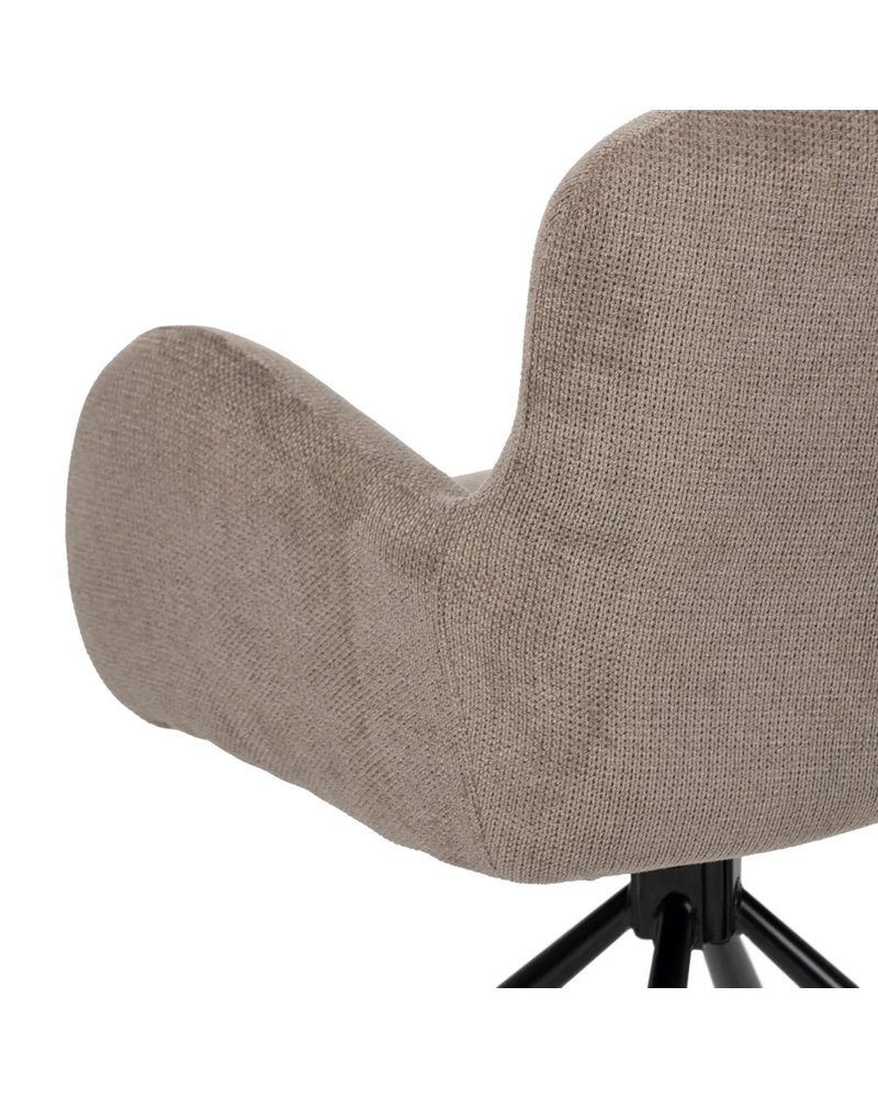 SILLA TAUPE GIRATORIO TEJIDO-METAL 62 X 65 X 82 CM
