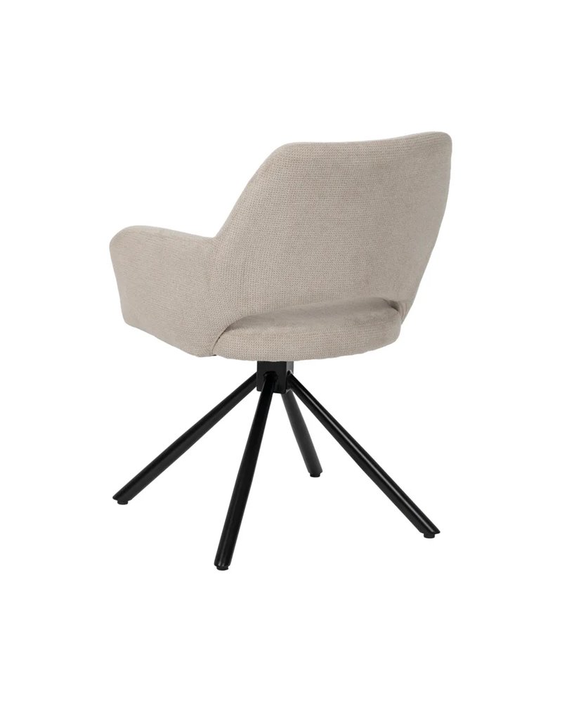 SILLA BEIGE GIRATORIA TEJIDO-METAL 59,50 X 62 X 83,50 CM
