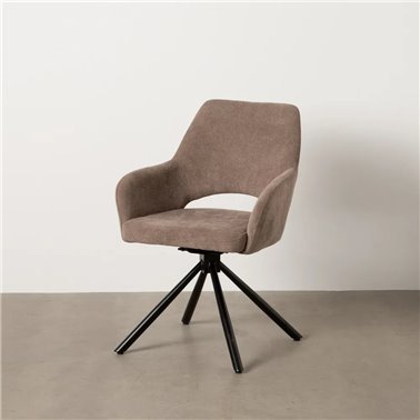 SILLA TAUPE GIRATORIA TEJIDO-METAL 59,50 X 62 X 83,50 CM