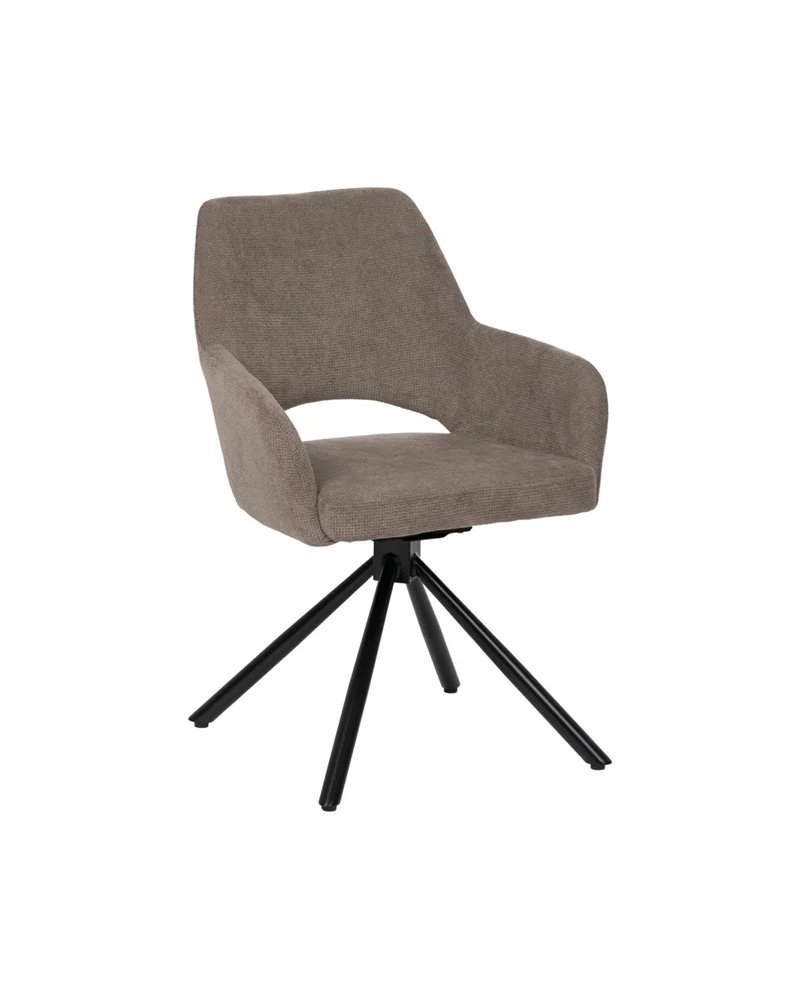 SILLA TAUPE GIRATORIA TEJIDO-METAL 59,50 X 62 X 83,50 CM