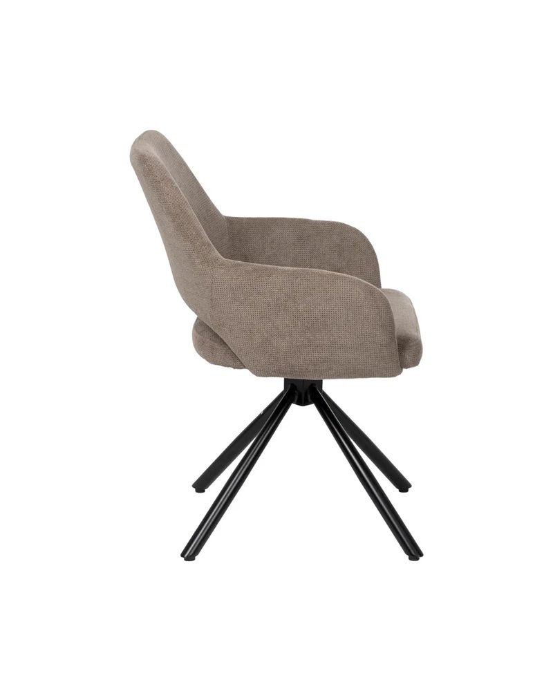 SILLA TAUPE GIRATORIA TEJIDO-METAL 59,50 X 62 X 83,50 CM