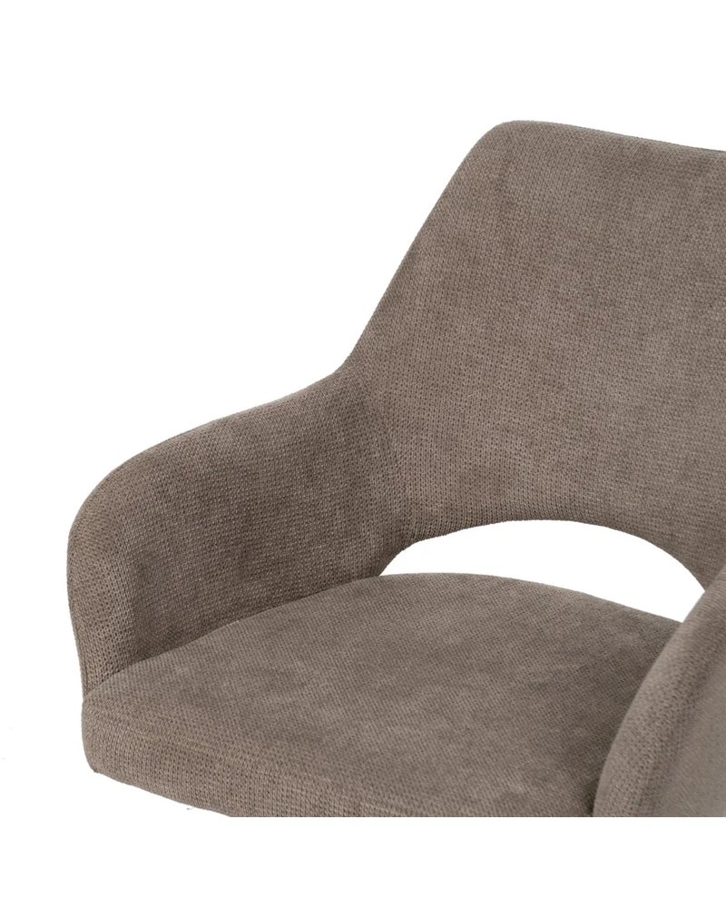 SILLA TAUPE GIRATORIA TEJIDO-METAL 59,50 X 62 X 83,50 CM