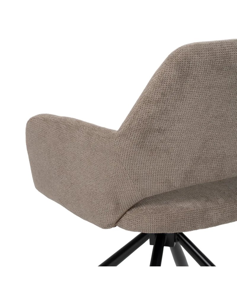 SILLA TAUPE GIRATORIA TEJIDO-METAL 59,50 X 62 X 83,50 CM