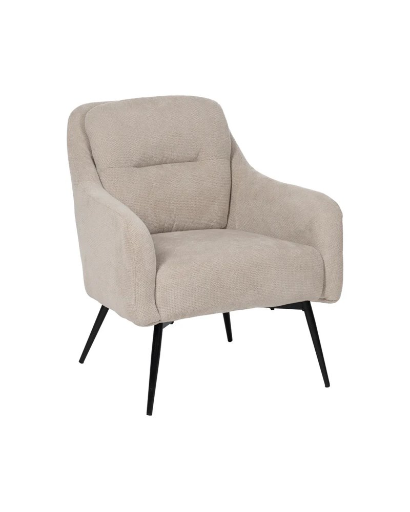 SILLÓN BEIGE TEJIDO-METAL 69 X 73 X 79 CM