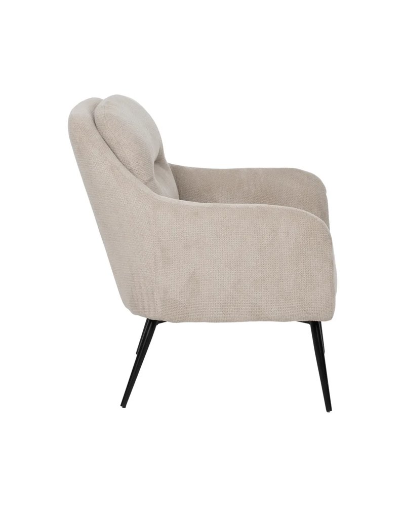 SILLÓN BEIGE TEJIDO-METAL 69 X 73 X 79 CM