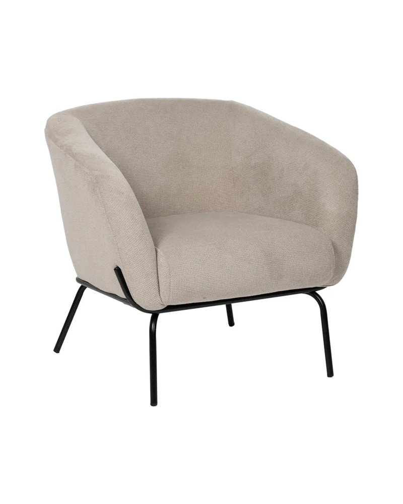 SILLÓN BEIGE TEJIDO-METAL 77 X 72 X 68 CM