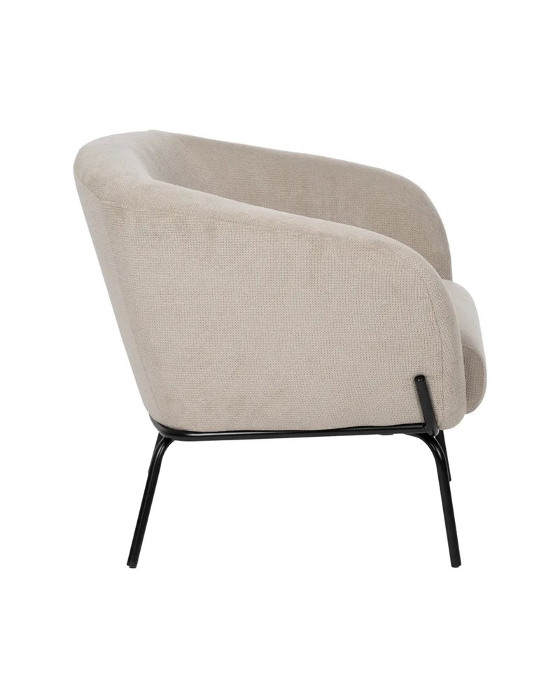 SILLÓN BEIGE TEJIDO-METAL 77 X 72 X 68 CM