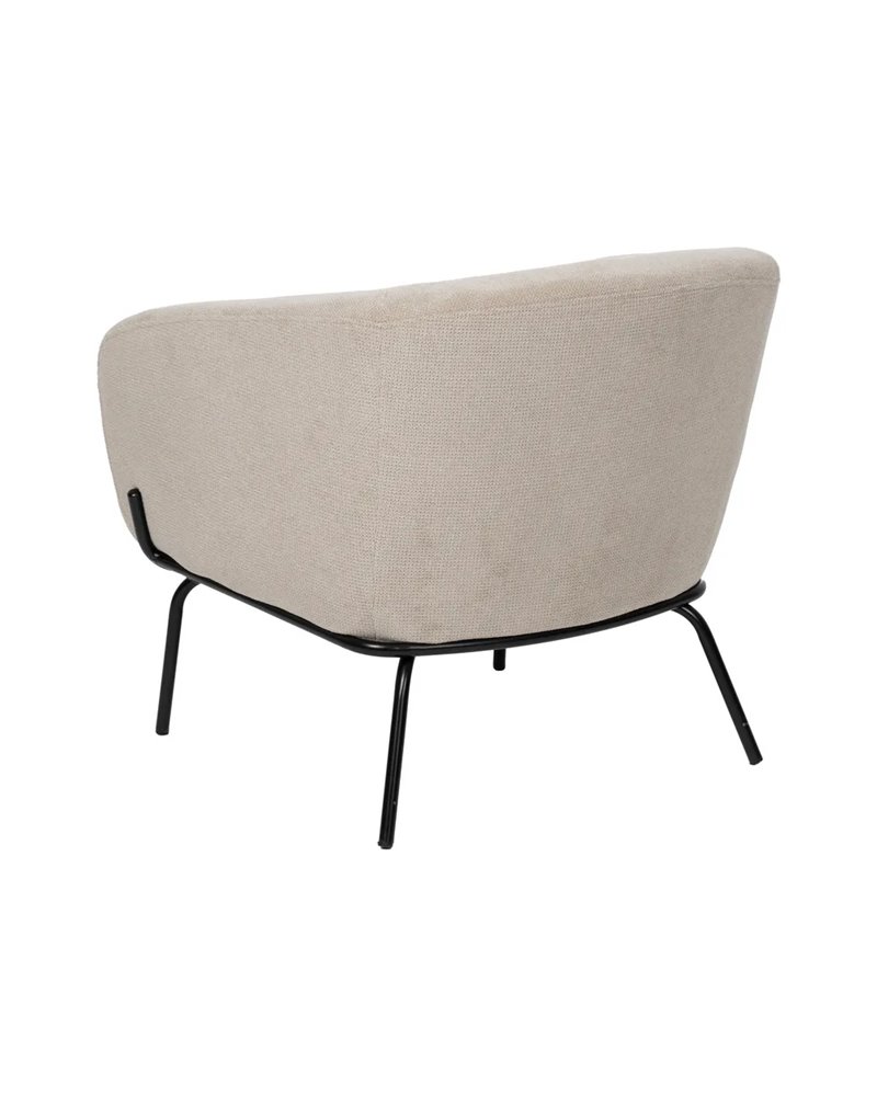 SILLÓN BEIGE TEJIDO-METAL 77 X 72 X 68 CM