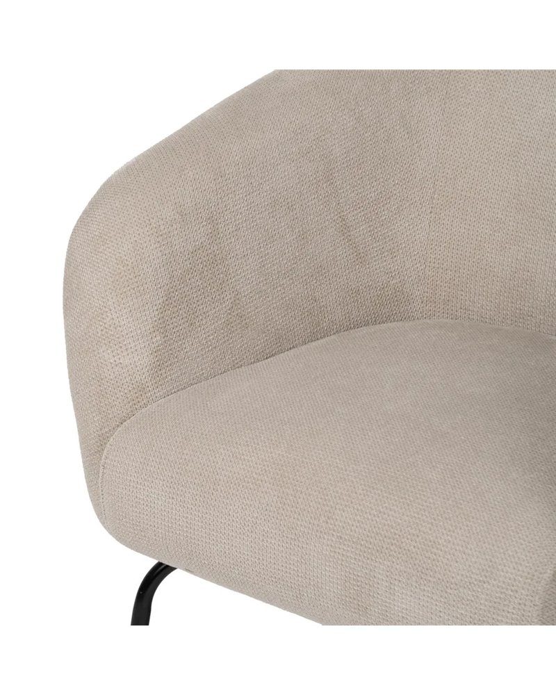 SILLÓN BEIGE TEJIDO-METAL 77 X 72 X 68 CM