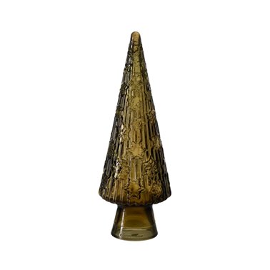 ÁRBOL NAVIDAD VERDE VIDRIO RECICLADO 15 X 15 X 43 CM