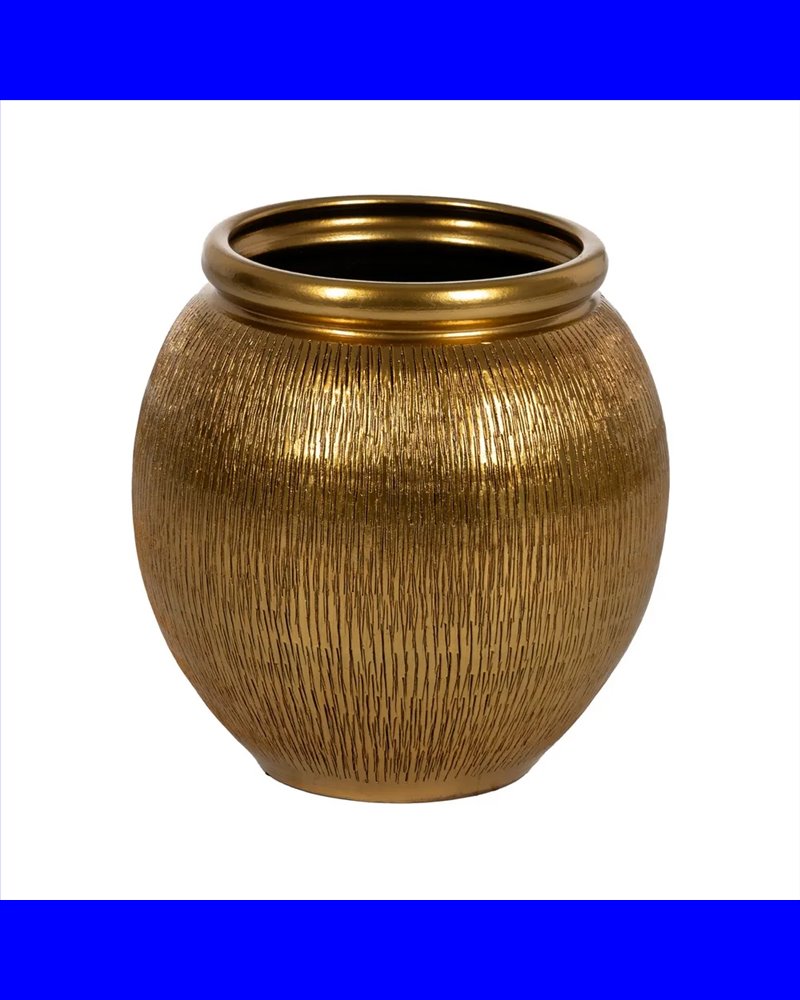 MACETERO ORO CERÁMICA DECORACIÓN 38 X 38 X 40 CM