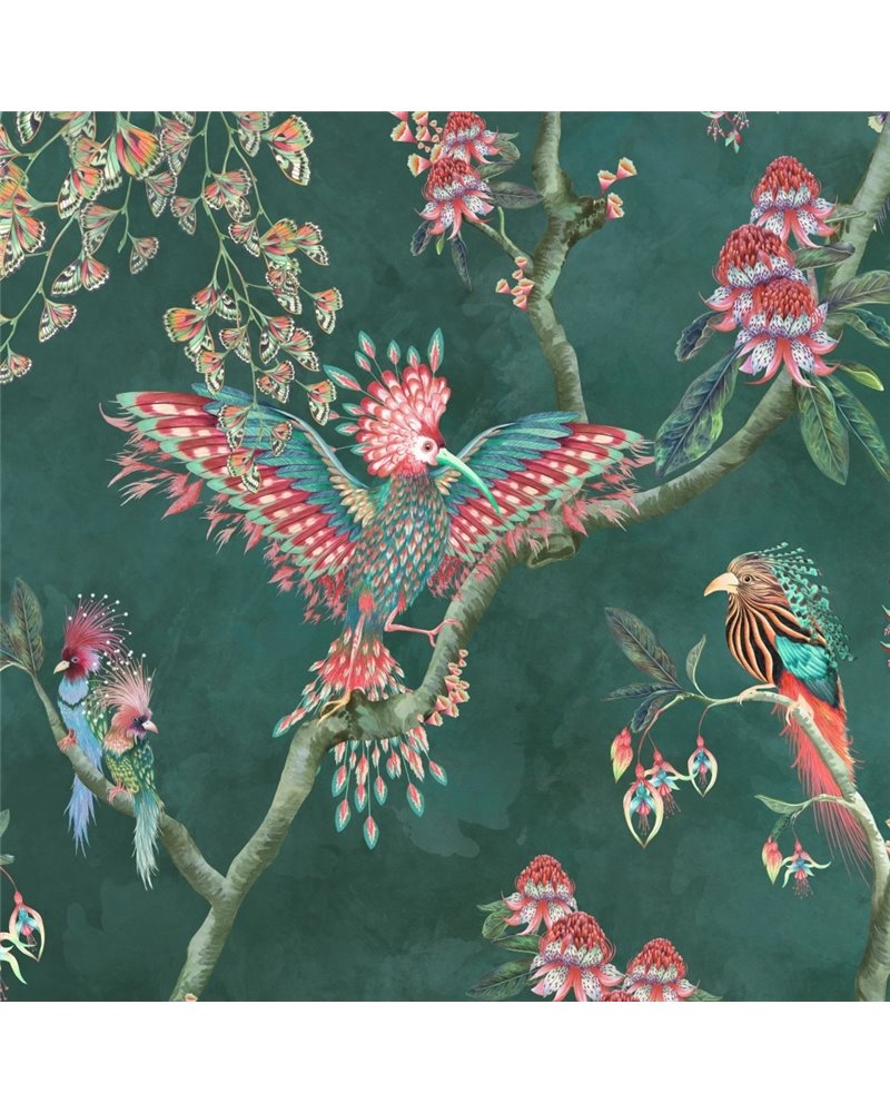 Birds In Paradise Teal BMWL005-01E Birds In Paradise Teal BMWL005-01E