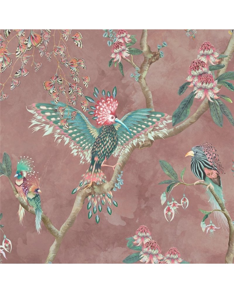 Birds In Paradise Old Rose BMWL005-01C Birds In Paradise Old Rose BMWL005-01C