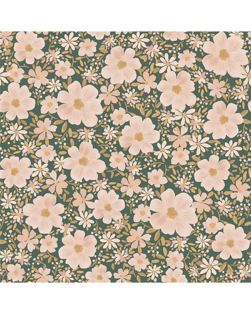 FormatFactoryH0780 Eleonore Behang Flowers Dark Green FormatFactoryH0780 Eleonore Behang Flowers Dark Green