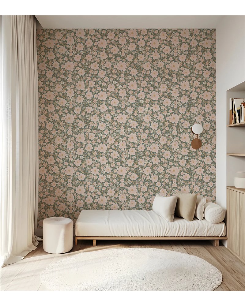 FormatFactoryH0780 Eleonore Behang Flowers Dark Green
