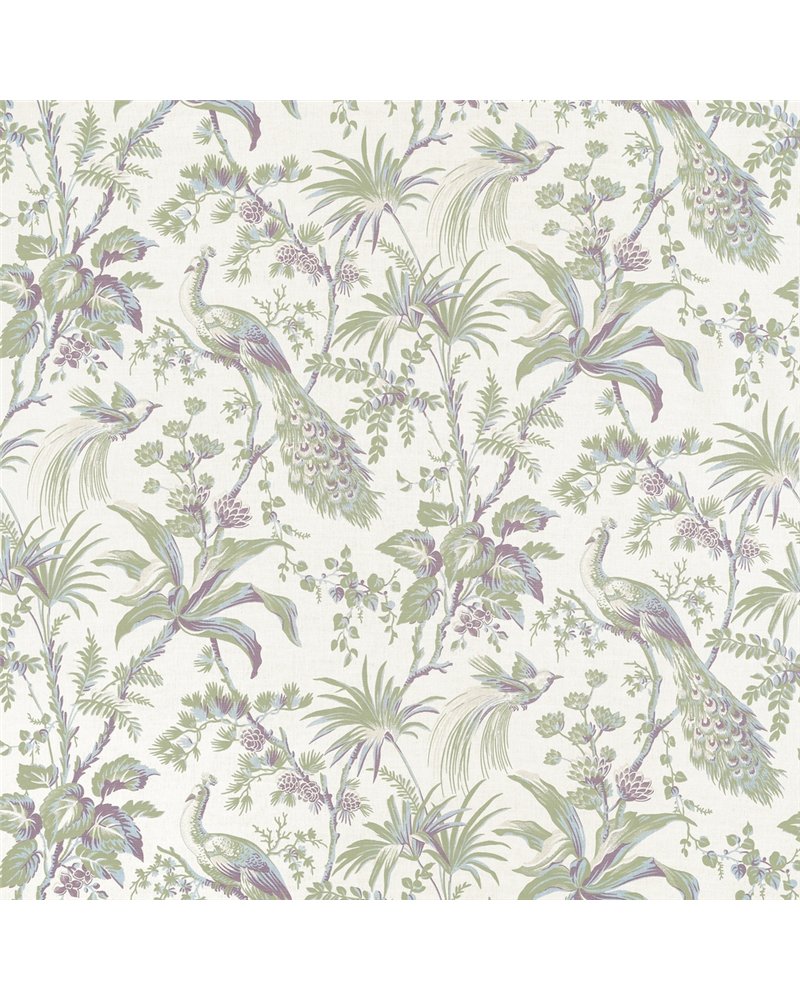 Peacock Toile Green and Plum AF57829 Peacock Toile Green and Plum AF57829