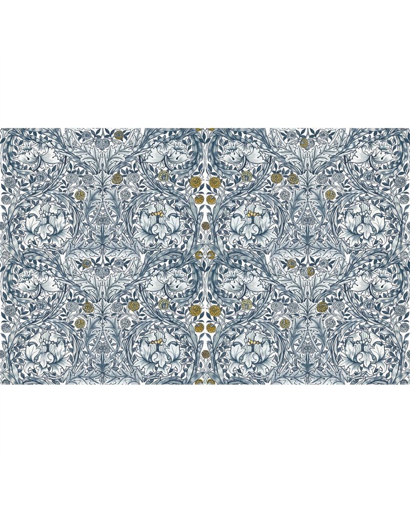 African Marigold Blue Bespoke Mural 125400