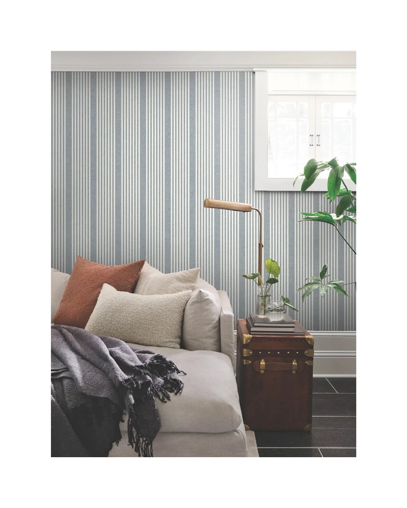 French Linen Stripe Navy MF4768