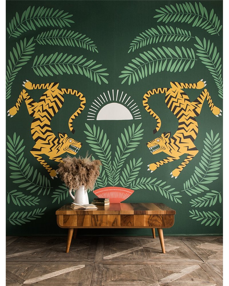 Tigers & Plants Green MISP1398