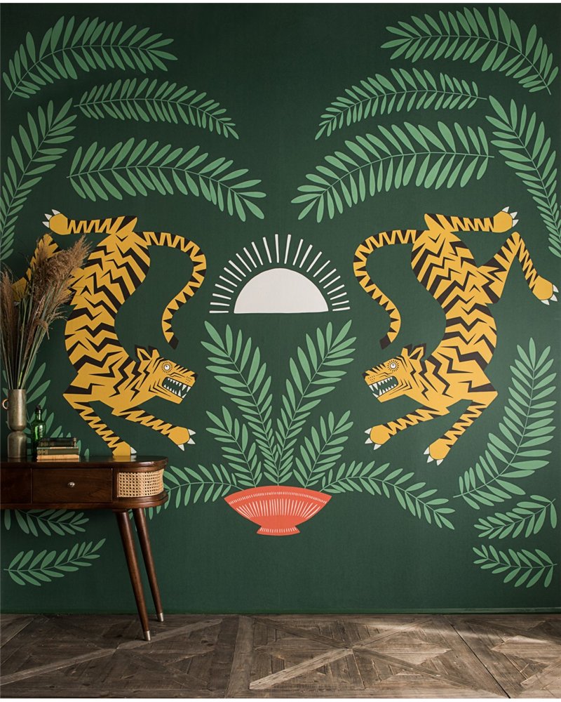 Tigers & Plants Green MISP1398