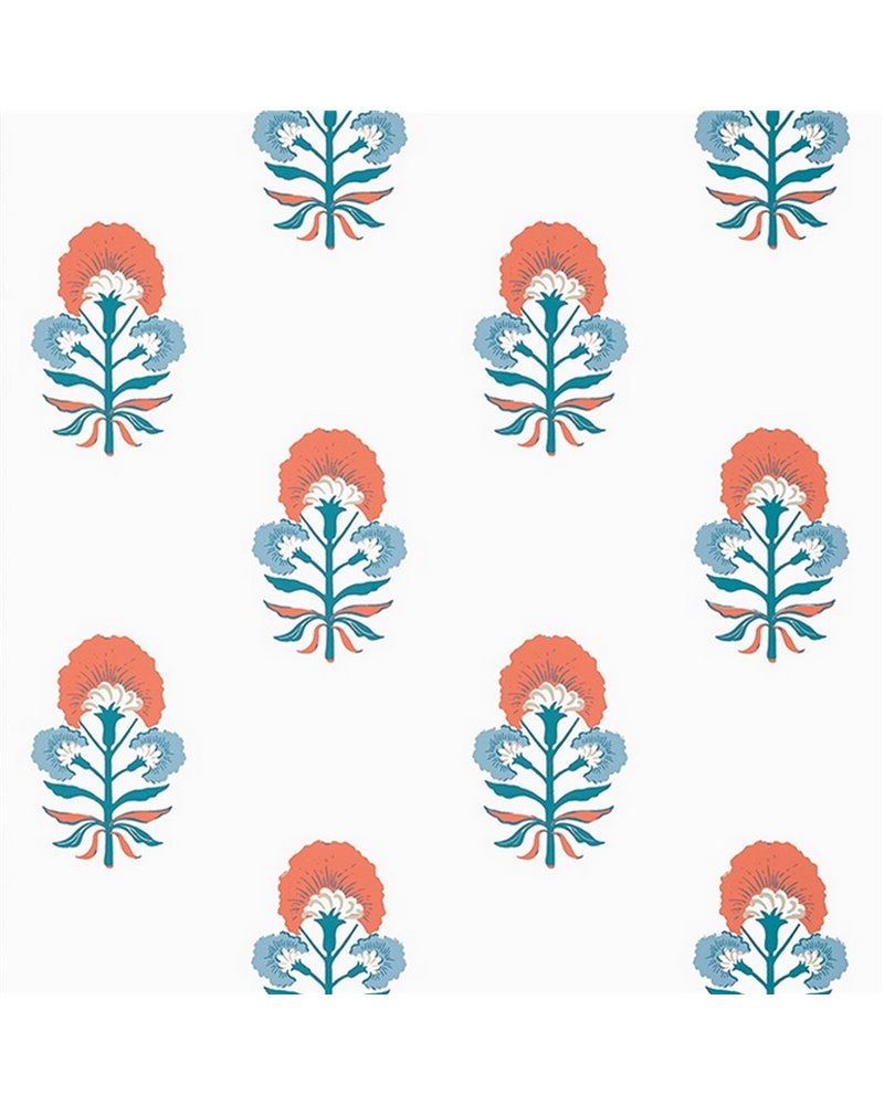 Tybee Bud French Blue and Coral T16213