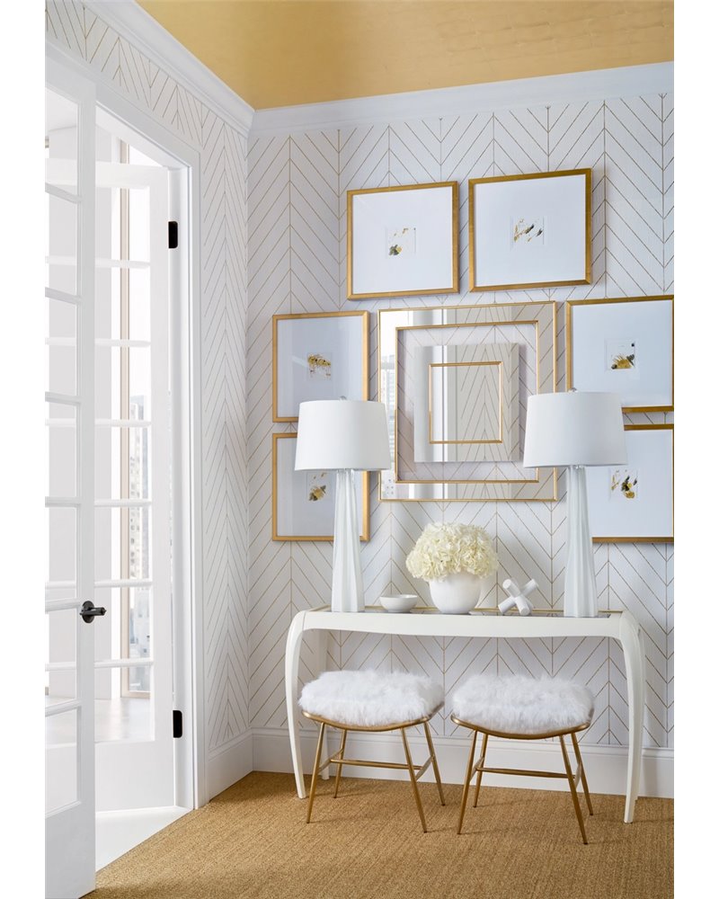 Land Bridge White and Metallic Gold T41005